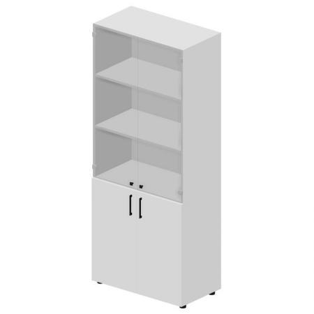 Шкаф для документов N/A/F/O EMHS834TNBLBL со стеклом (белый, 800х440х1950 мм)